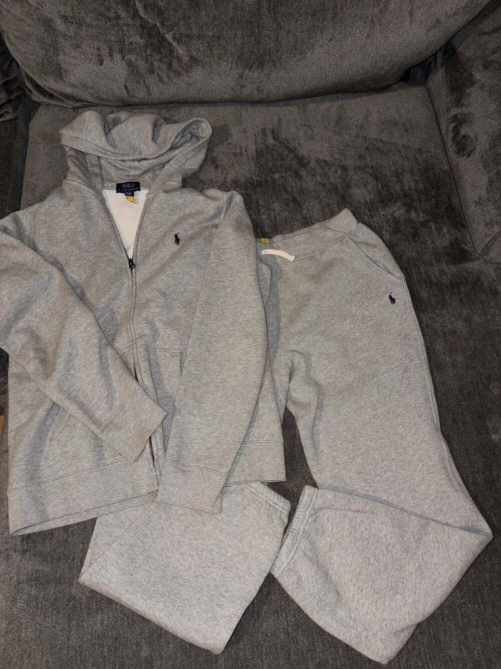 Polo Ralph Lauren Tracksuit Size XL (18-20) Grey Fleece Hoodie & Joggers